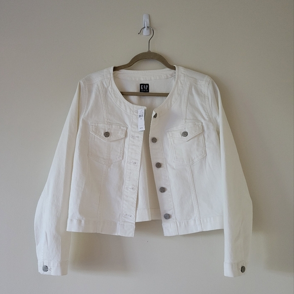 NWT Gap Factory White Denim Jacket - Picture 1 of 11